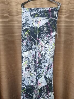 Eye Candy Black, White & Pink Graphic Maxi Skirt